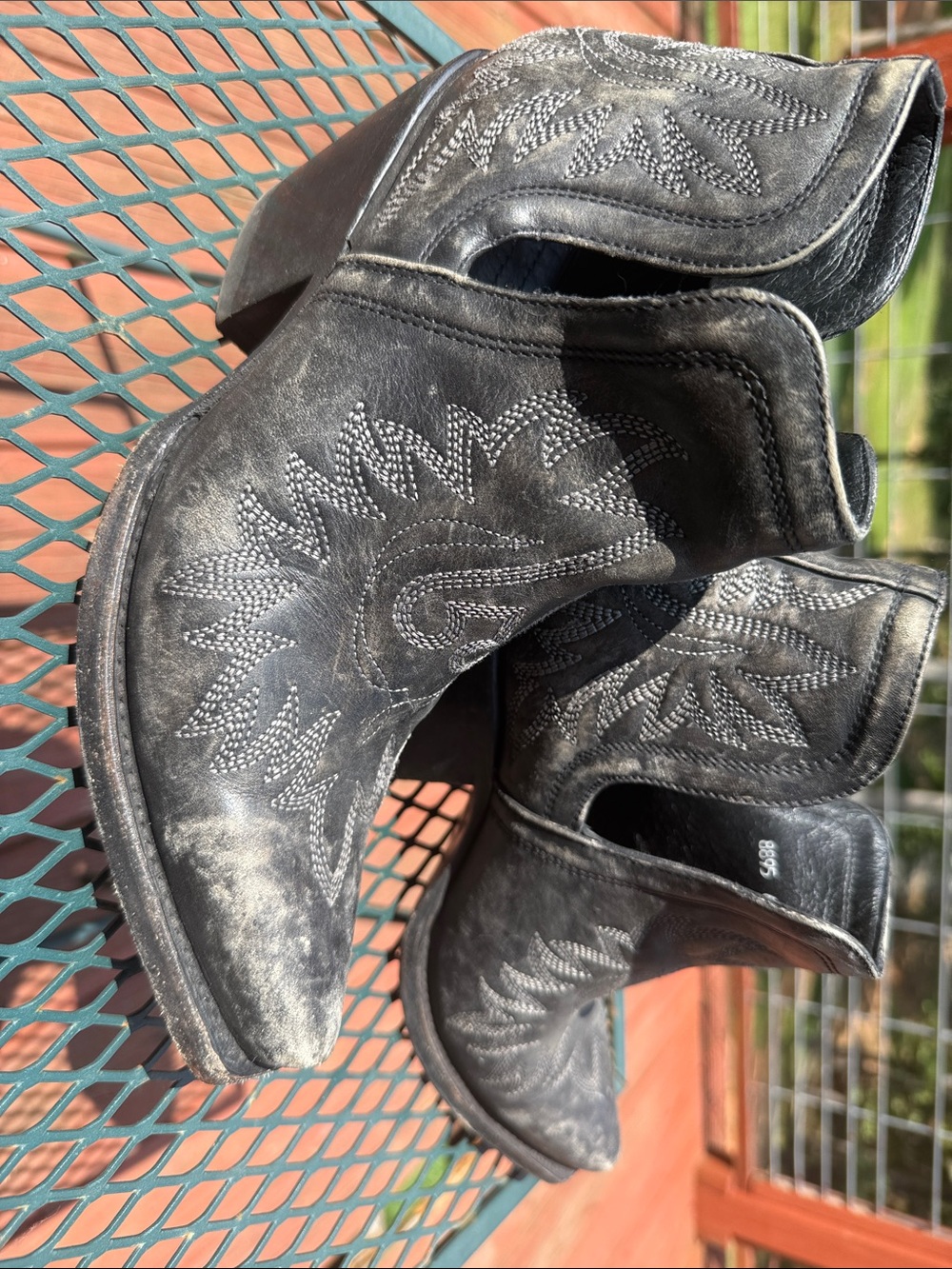 Ariat Black Western Ankle Boots with Embroidered Detail